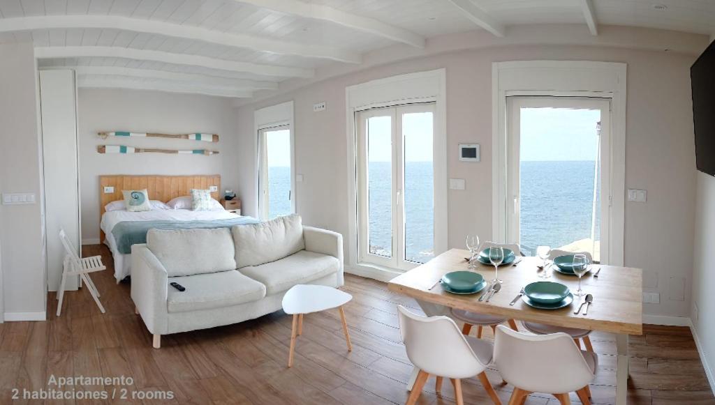 Vila Marina. Casa Marinera Con Terraza Sobre El Mar En Caion Cayón 外观 照片